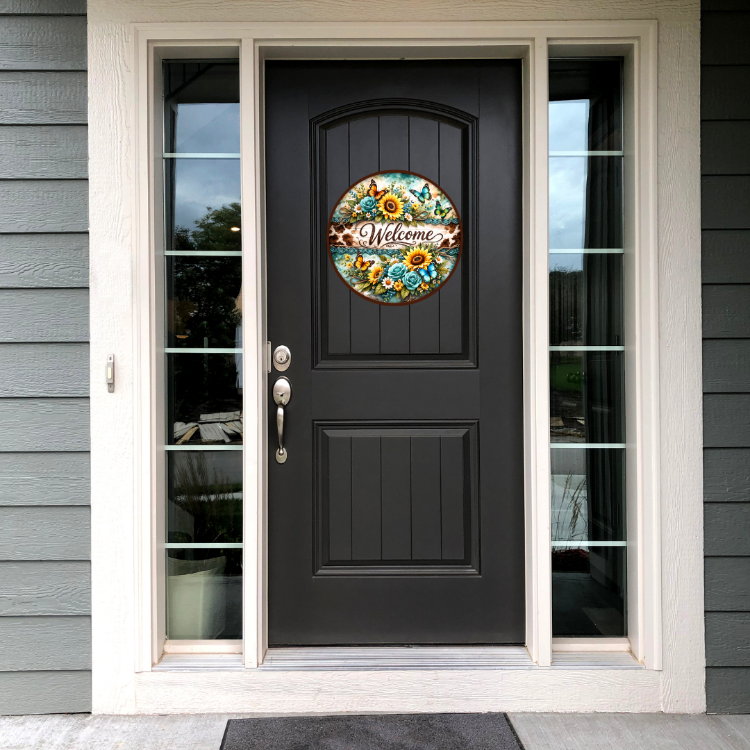 Floral Country Welcome Door Sign