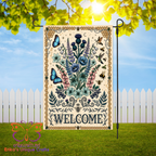 Floral Butterflies and Moth Garden Flags