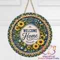 Floral Welcome Home Metal Door Sign