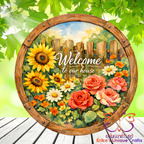 Flower Garden Welcome Door Sign