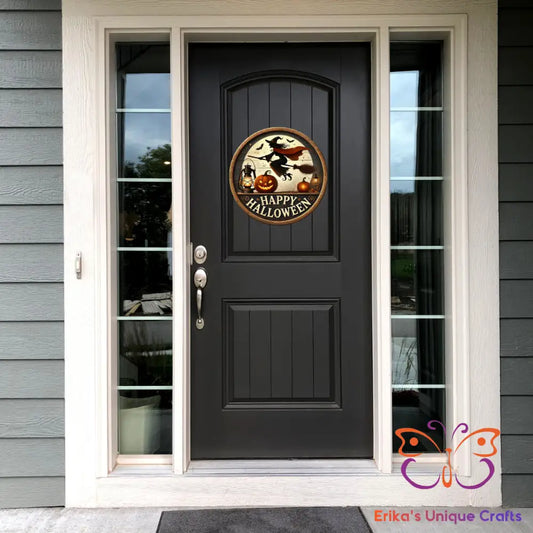 Flying Witch Round Hanging Door Sign Door Sign