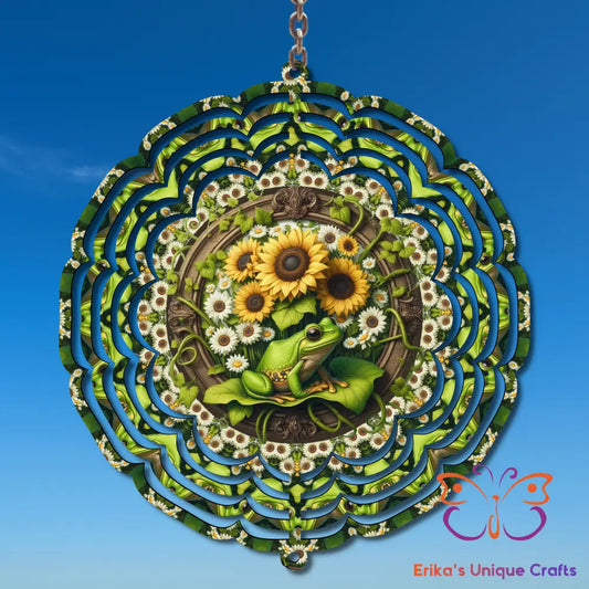 Frog and Flowers Wind Spinner Wind Spinner