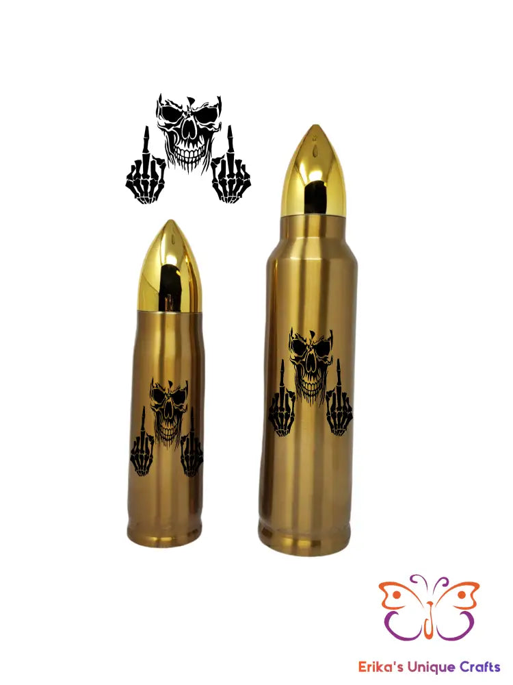 FU Skull Bullet Thermos - Erikas Crafts