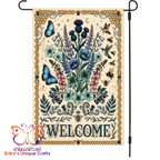 Floral Butterflies and Moth Garden Flags