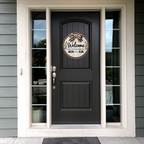 Welcome Except Mon Thru Sun Round Metal Door Sign