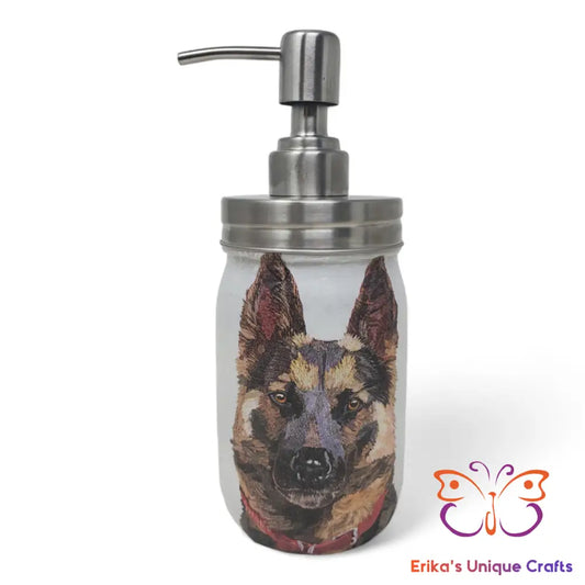 German Shepherd Mason Jar Soap Dispenser Mason Jar