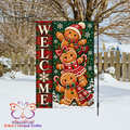 Gingerbread Men Welcome Garden Flag