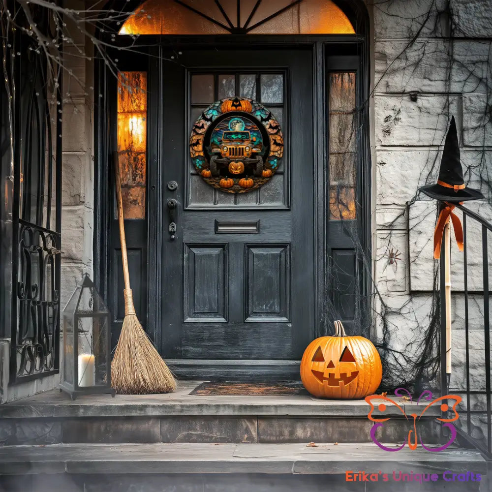 Halloween 4x4 Round Hanging Door Sign Door Sign