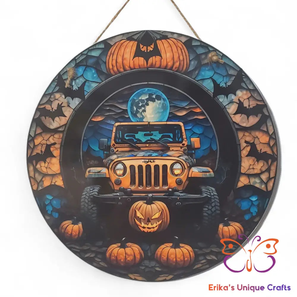 Halloween 4x4 Round Hanging Door Sign Door Sign