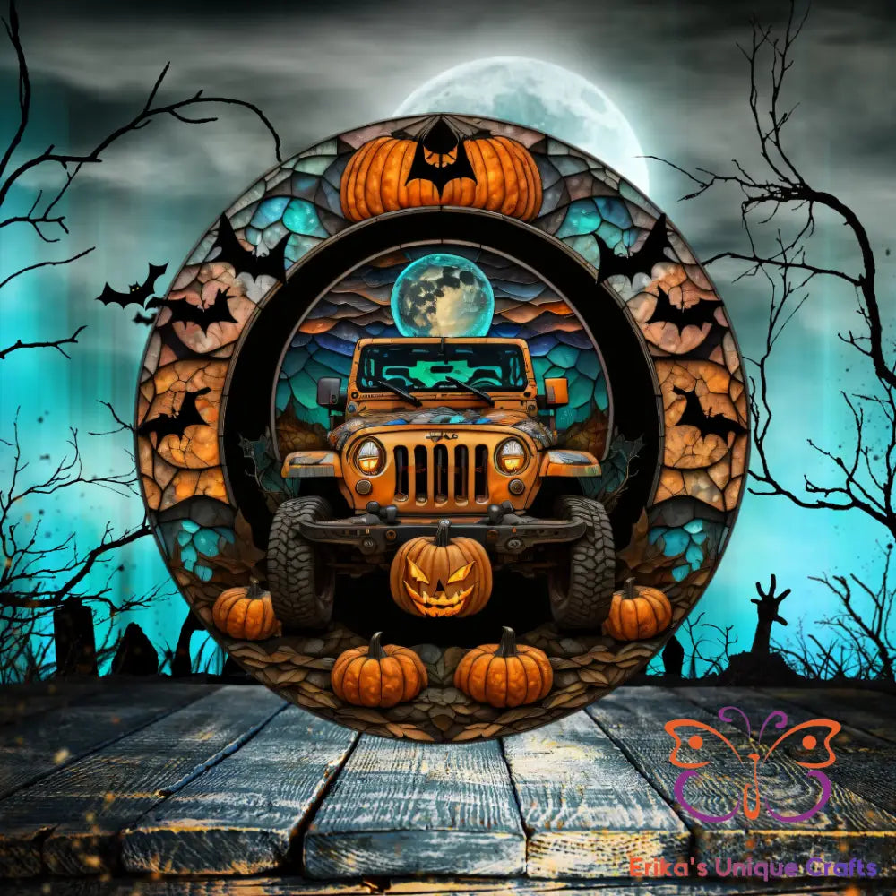 Halloween 4x4 Round Hanging Door Sign Door Sign