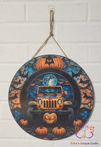Halloween 4x4 Round Hanging Door Sign Door Sign
