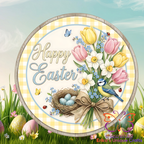 Happy Easter Bird Door Sign