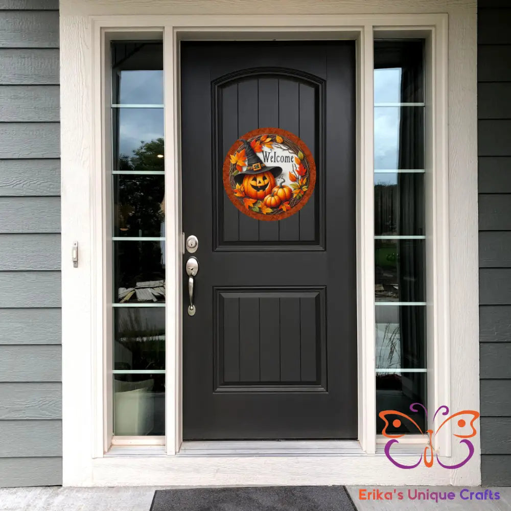 Happy Halloween Jack O Lantern Round Hanging Door Sign Door Sign