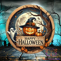 Happy Halloween Jack O Lantern Round Hanging Door Sign Door Sign