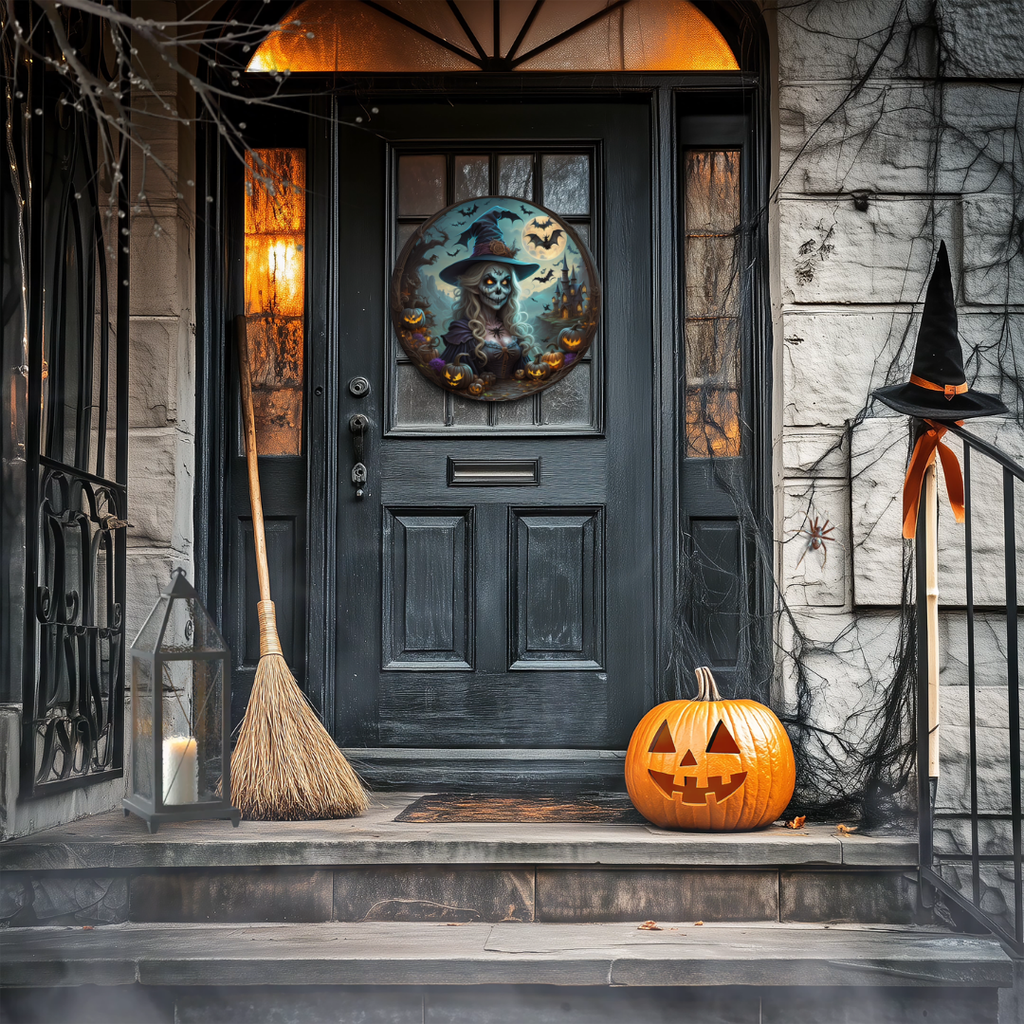 Witch Glow In The Dark Metal Door Sign