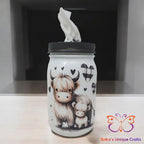 Highland Cow Plaid Mason Jar 32 Oz Tissue Dispenser Mason Jar