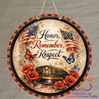 Honor Remember Respect Door Sign