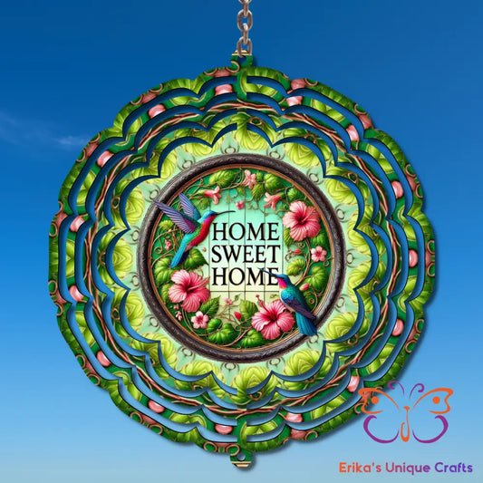 Hummingbirds Hibiscus Home Sweet Home Wind Spinner Wind Spinner