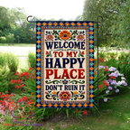 Welcome To My Happy Place Garden Flag