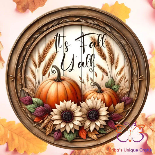 It’s Fall Y’all Wreath Round Hanging Door Sign Door Sign