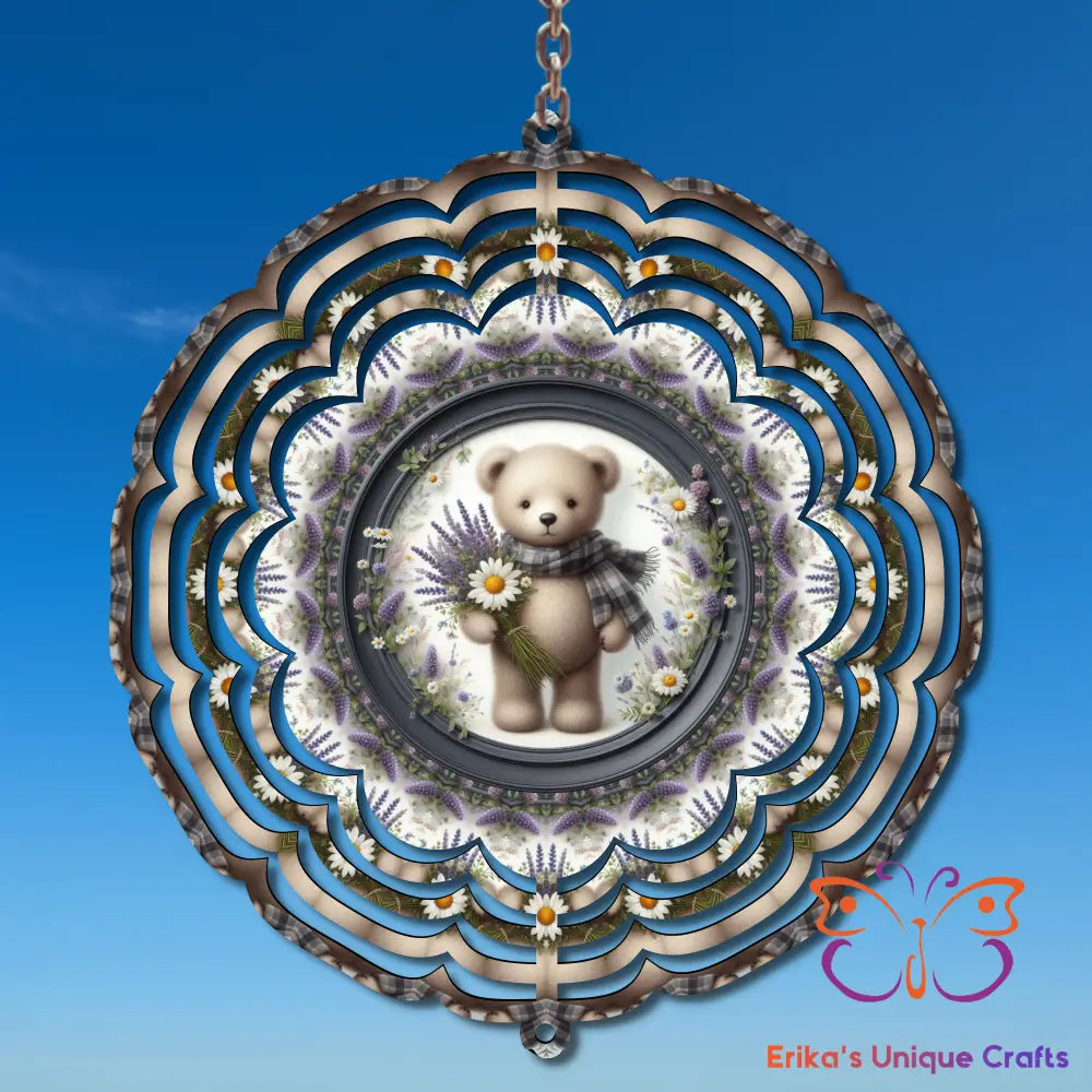Lavender Teddybear Wind Spinner Wind Spinner