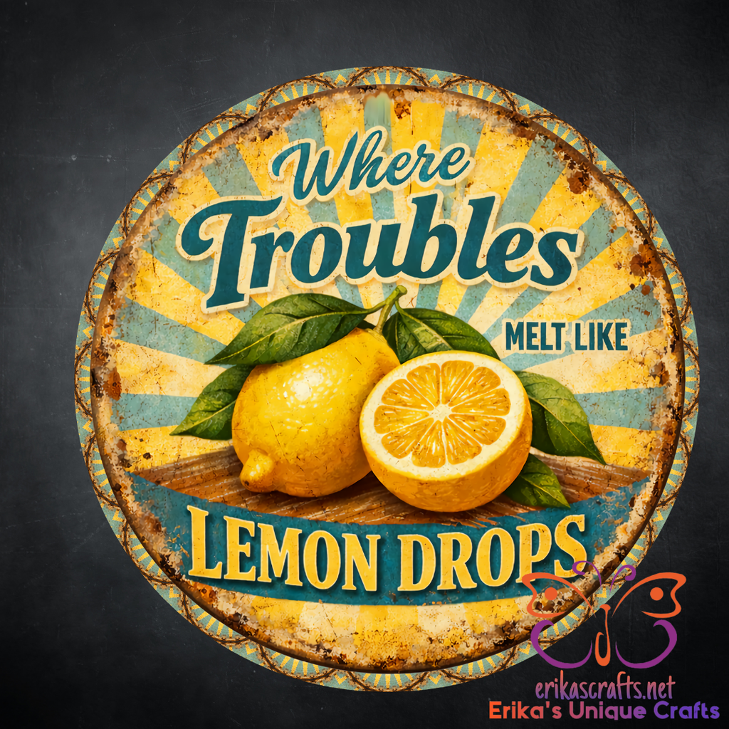 Where Troubles Melt Like Lemon Drops Door Sign