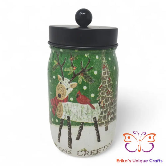 Log Deer Mason Jar Apothecary Lid Mason Jar