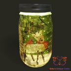 Log Deer Mason Jar Solar Light Mason Jar