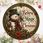 Believe In The Magic Of Christmas Round Metal Door Sign