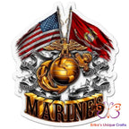 Marine Corp Logo and Flags Bullet Thermos Bullet Thermos