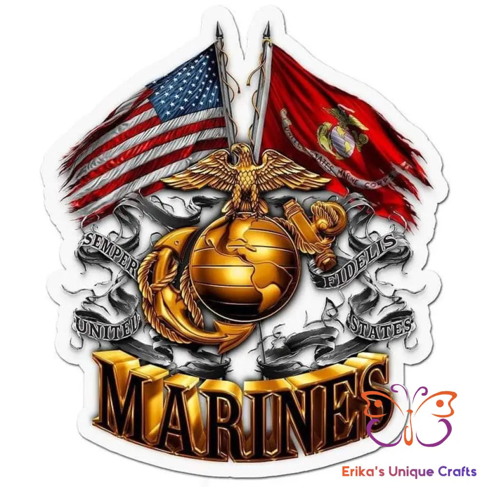 Marine Corp Logo and Flags Bullet Thermos Bullet Thermos