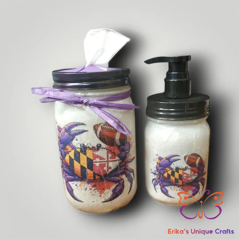 Maryland Crab Football Mason Jar Mason Jar