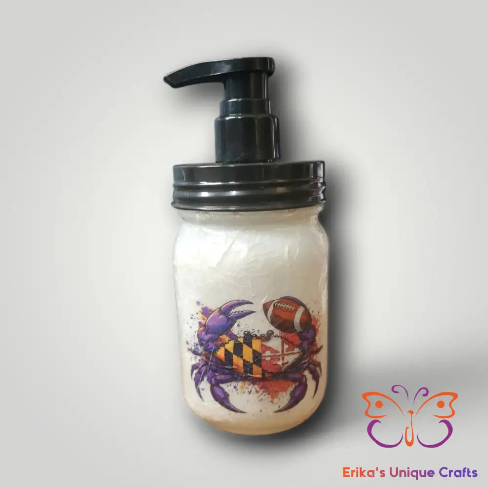 Maryland Crab Football Mason Jar Soap Dispenser Mason Jar