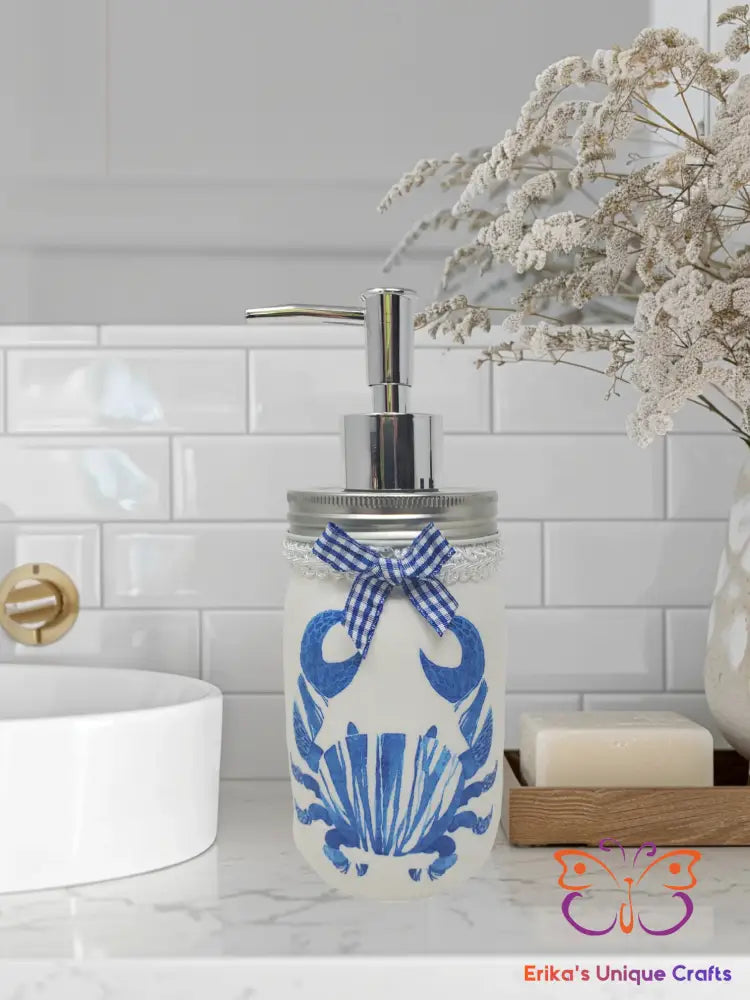 Mason Jar Soap Dispensers Blue Crab Art Soap Dispenser