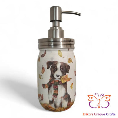 Mason Jar Soap Dispensers Fall Border Collie Soap Dispenser
