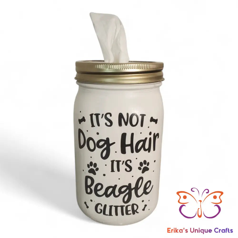 Mason Jar Tissue Dispenser Beagle Glitter Mason Jar