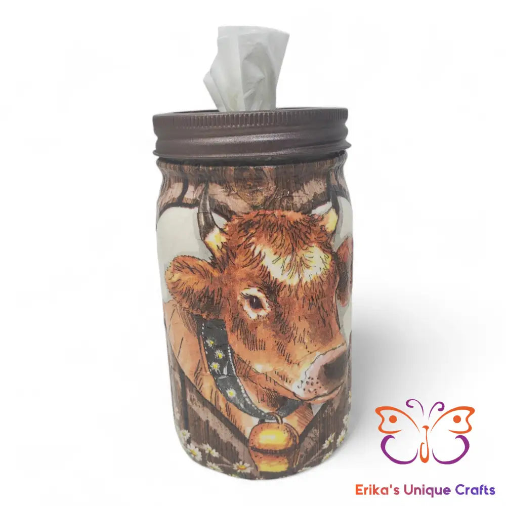 Mason Jar Tissue Dispenser Cow Mason Jar