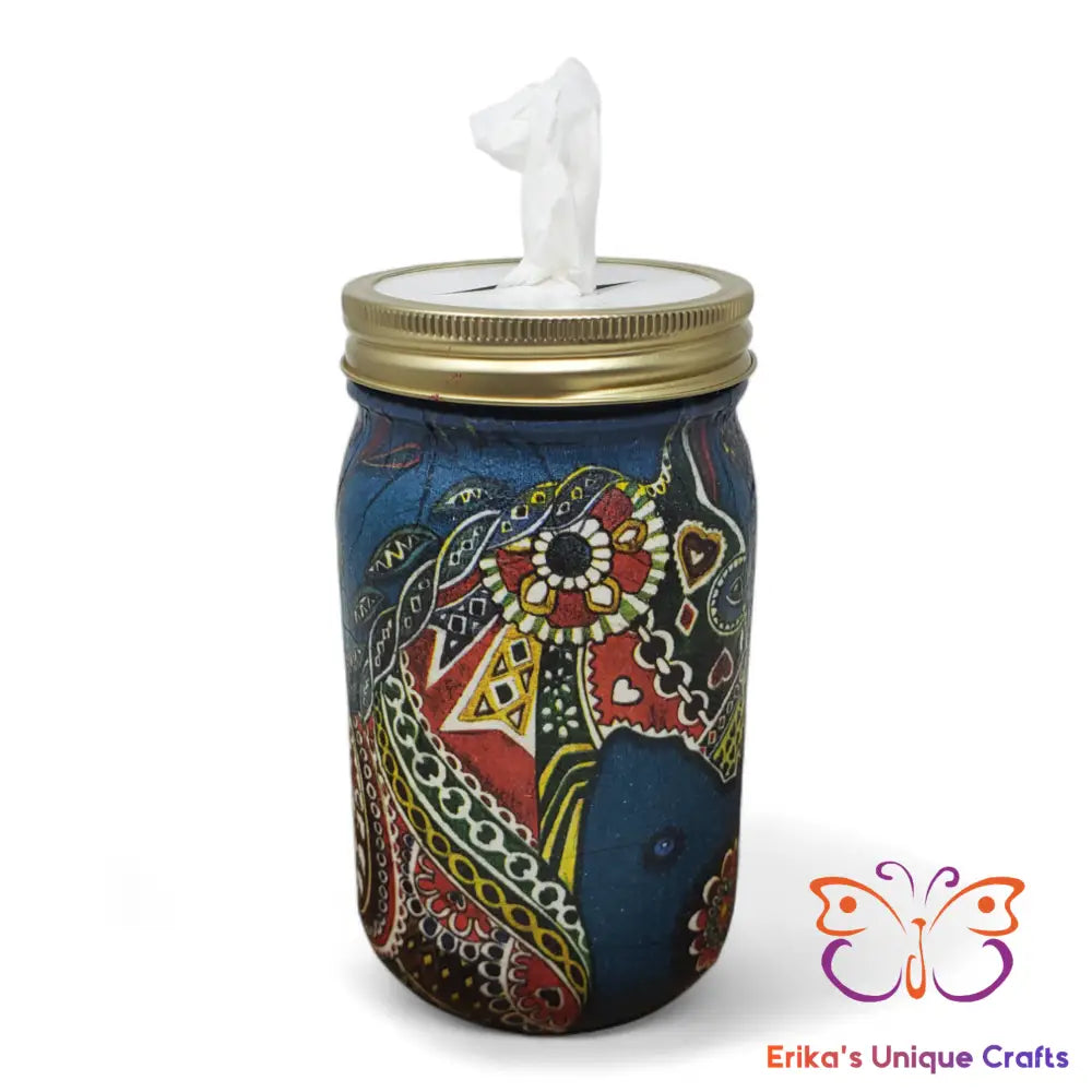 Mason Jar Tissue Dispenser Dario Dark Blue Mason Jar