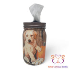 Mason Jar Tissue Dispenser Fall Yellow Lab Puppy Mason Jar