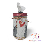 Mason Jar Tissue Dispenser Gray Cats and Heart Mason Jar