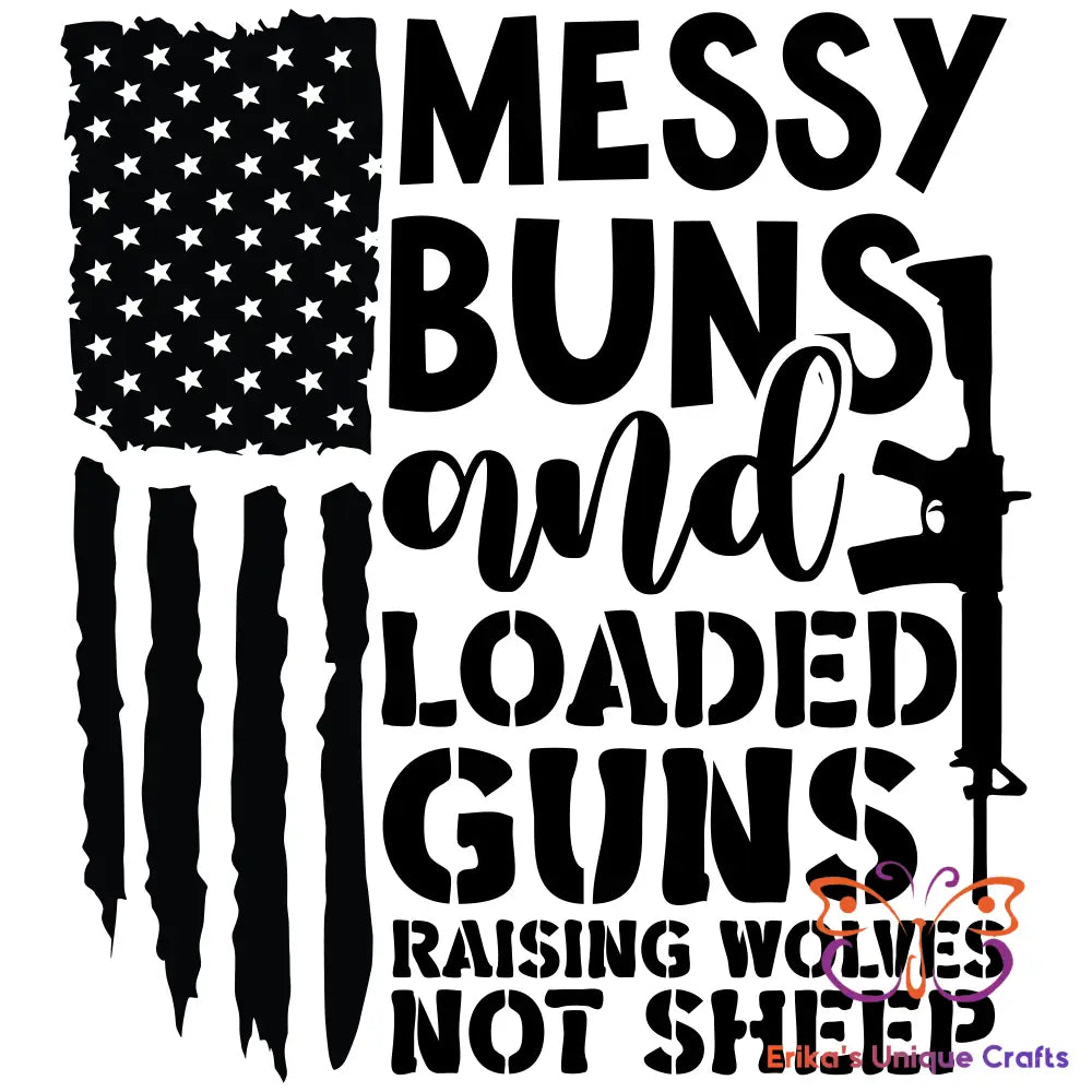 Messy Buns and Loaded Guns Bullet Thermos Tumbler Bullet Thermos