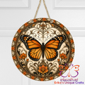 Monarch Butterfly Metal Door Sign