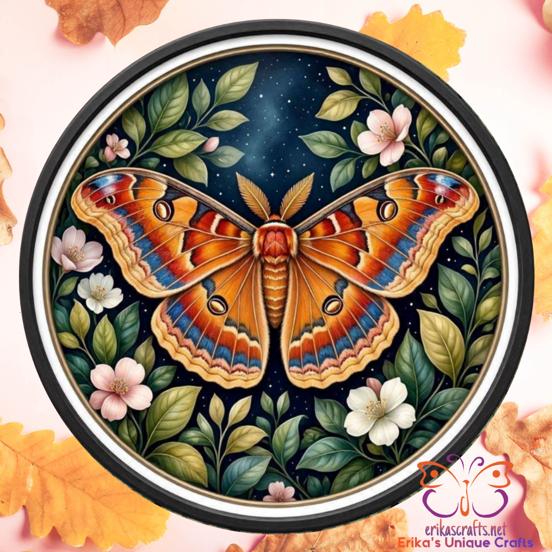 Large Moth Metal Door Sign