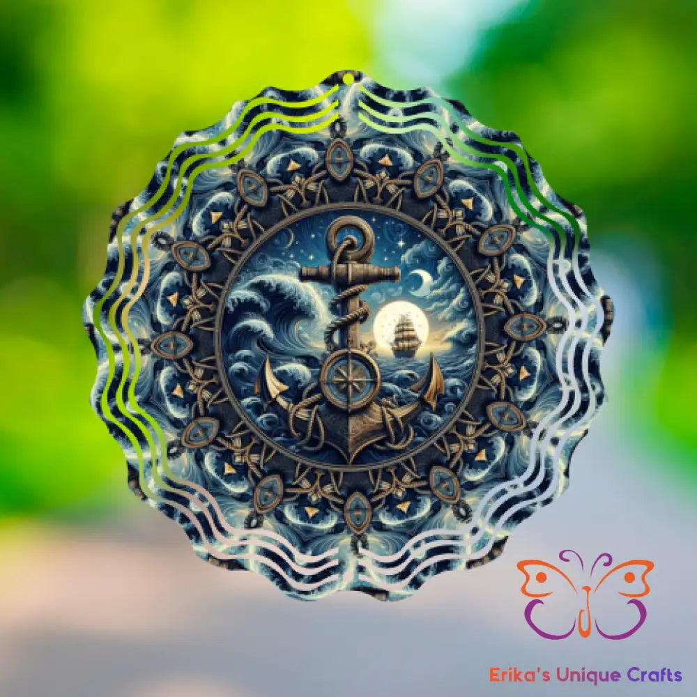 Navy Anchor Wind Spinner Wind Spinner