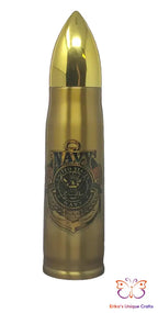 Navy Badge Bullet Thermos - Erikas Crafts