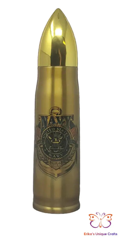 Navy Badge Bullet Thermos - Erikas Crafts