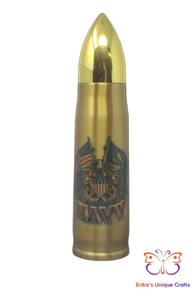 Navy Bullet Thermos - Erikas Crafts