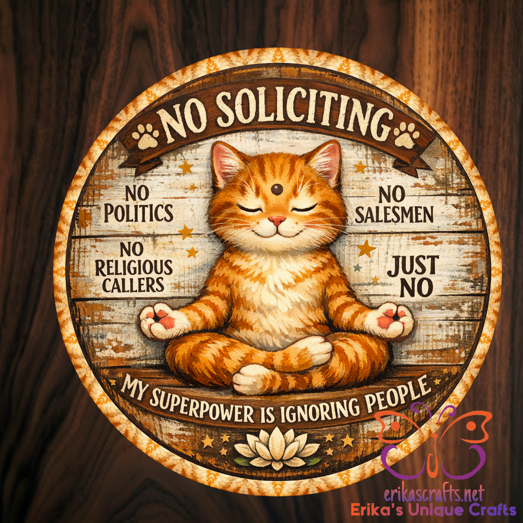 No Soliciting Cat Door Sign