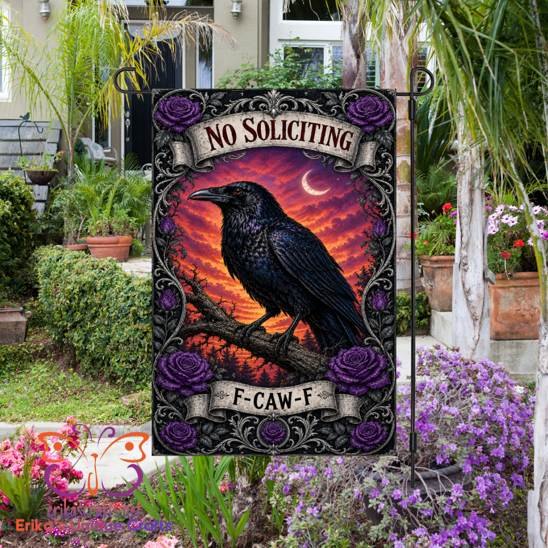 No Soliciting F-CAW-F Garden Flag