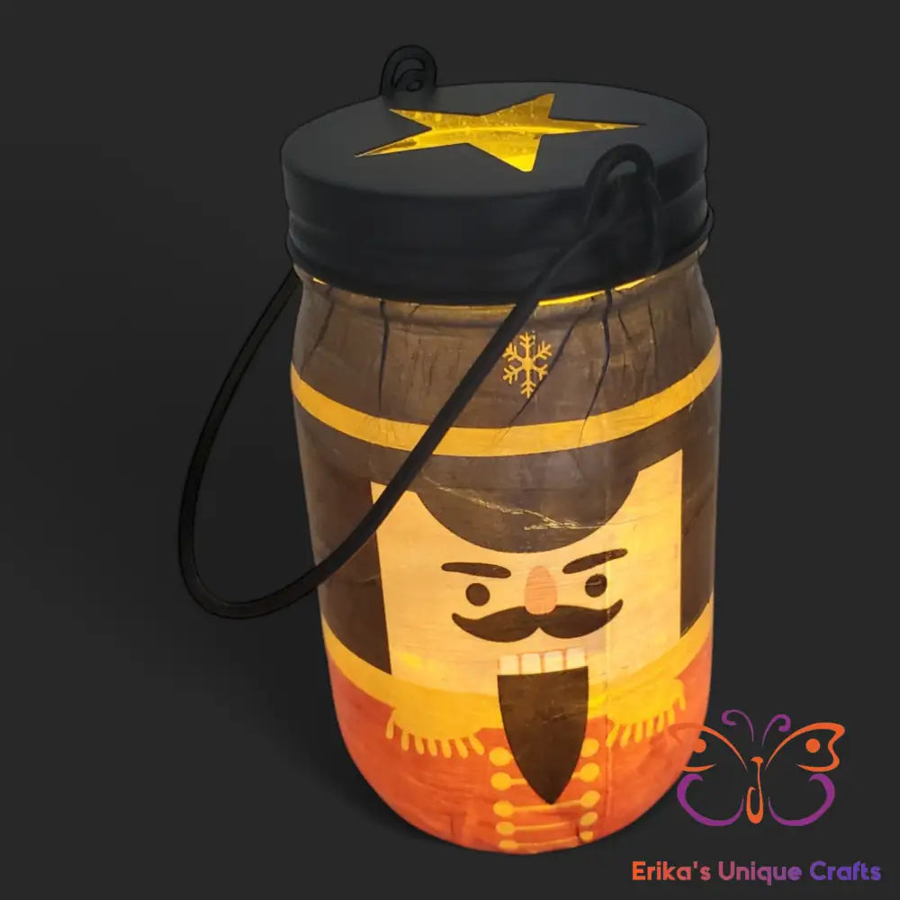 Nutcracker Mason Jar Tealight Hanger Apothecary Jar